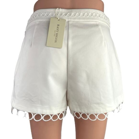 NEW Ramy Brook White Circle Hem Boho Festival High Rise Mini Dua Shorts Size 2 - Picture 3 of 5